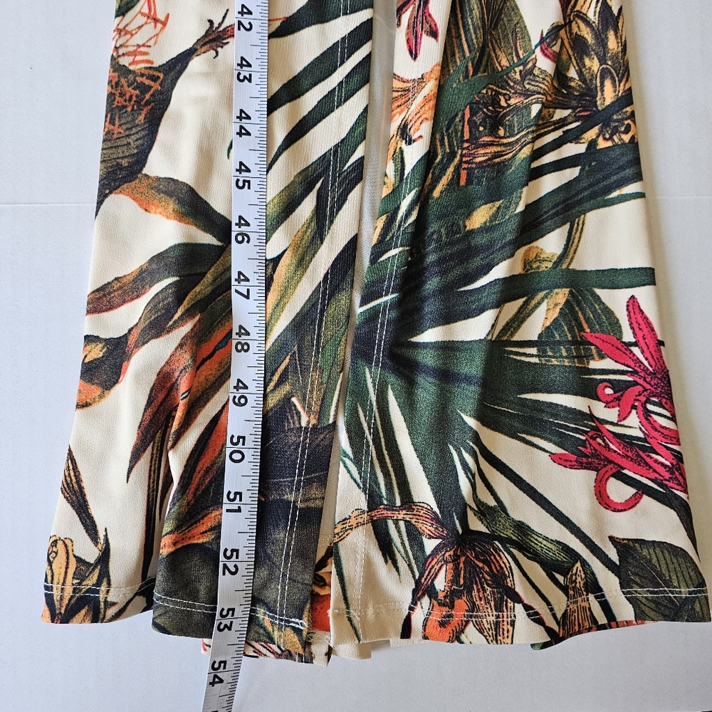Lascana For Venus Off The Shoulder Tropical Floral Print Maxi Slit Dress Size L - Picture 11 of 12